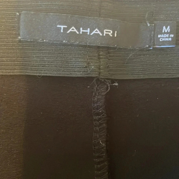 Tahari Black Pin Pleat Stretch Waist Comfort Pants Legging Medium Skinny EUC - Picture 6 of 7